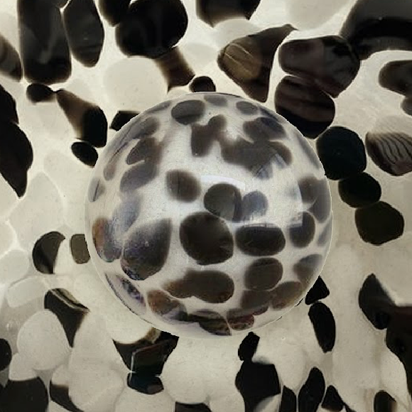 Black and white glass